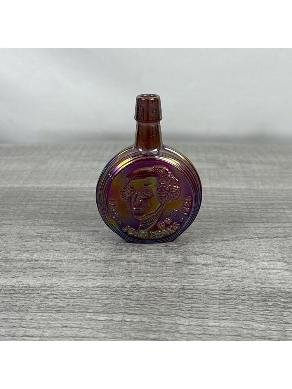 Vintage Wheaton John Adams Presidential Series Carnival Glass Bottle